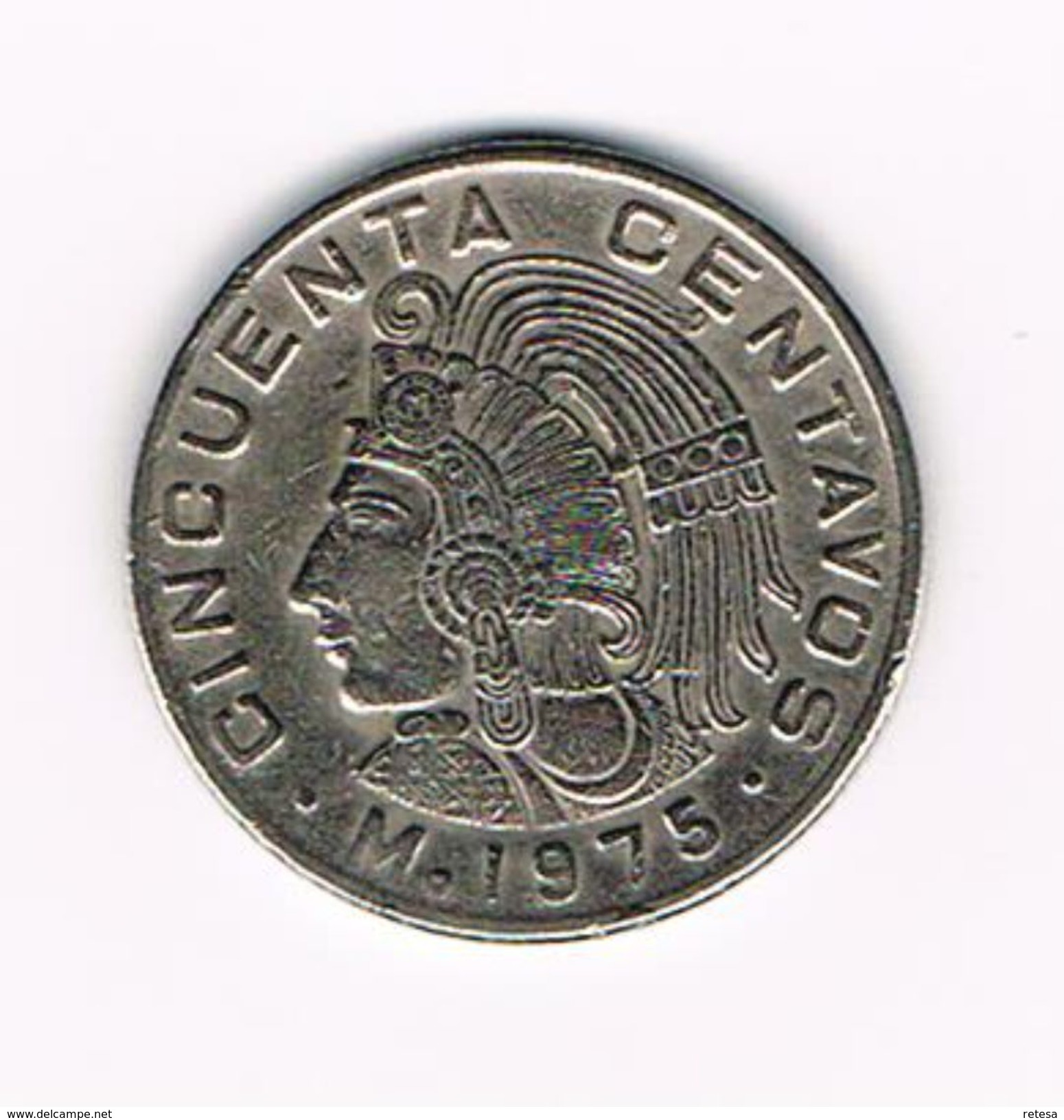 )  MEXICO  50  CENTAVOS  1975 - Mexique