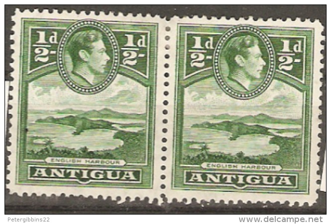 Antigua 1938  SG 98 1/2d Mounted Mint Pair - 1858-1960 Crown Colony