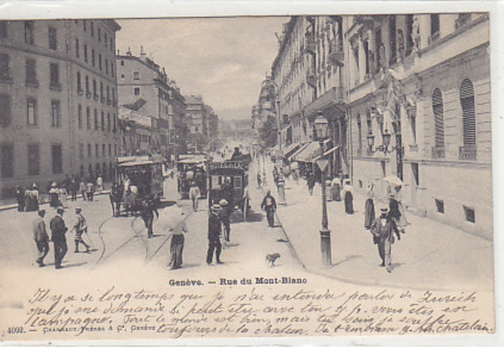 Genève - Rue Du Mont Blanc - Trams à Cheval - 1904      (P-73-41225) - Genève