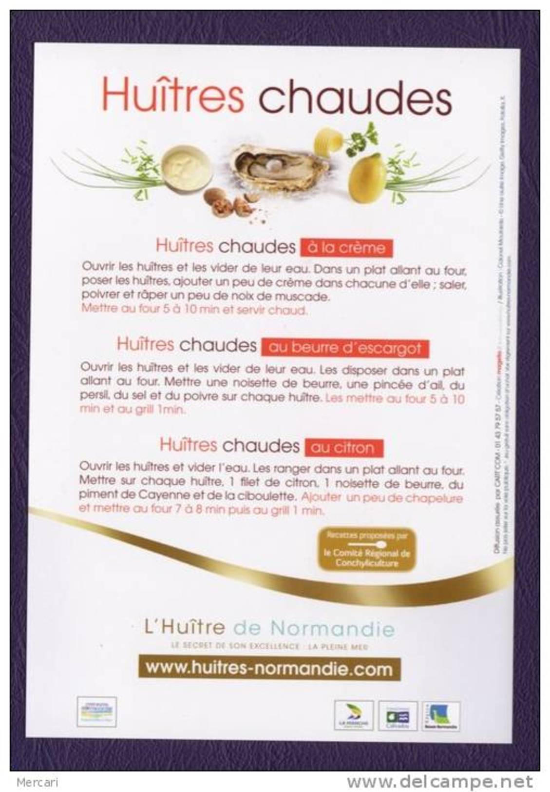 Carte Recette De Cuisine Huitres Chaudes, Normandie, Mont Saint-Michel, Pin-up, Chapeau, Lunettes, Oysters, - Ricette Di Cucina