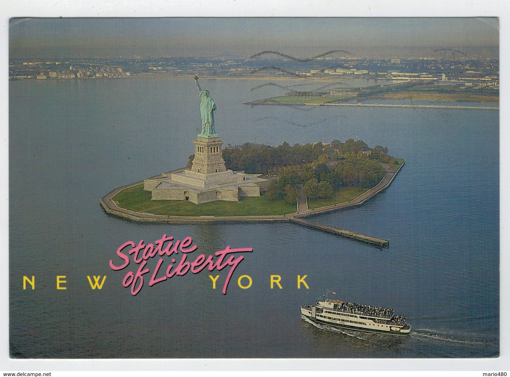 MAXICARD    NEW  YORK  STATUE  OF  THE  LIBERTY     2  SCAN   (VIAGGIATA) - Statue Of Liberty