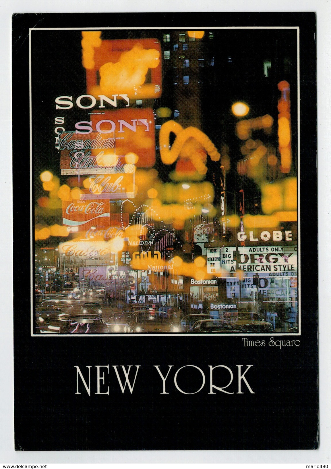 MAXICARD    NEW  YORK   TIME  SQUARE   NIGHT- LIGHT    2  SCAN   (VIAGGIATA) - Time Square