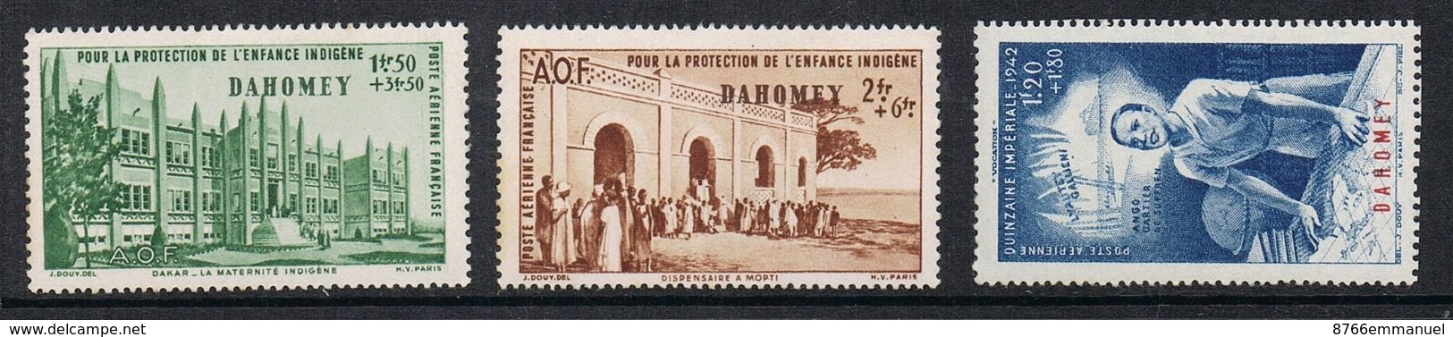 DAHOMEY AERIEN N°6, 7 ET 9 N** - Unused Stamps