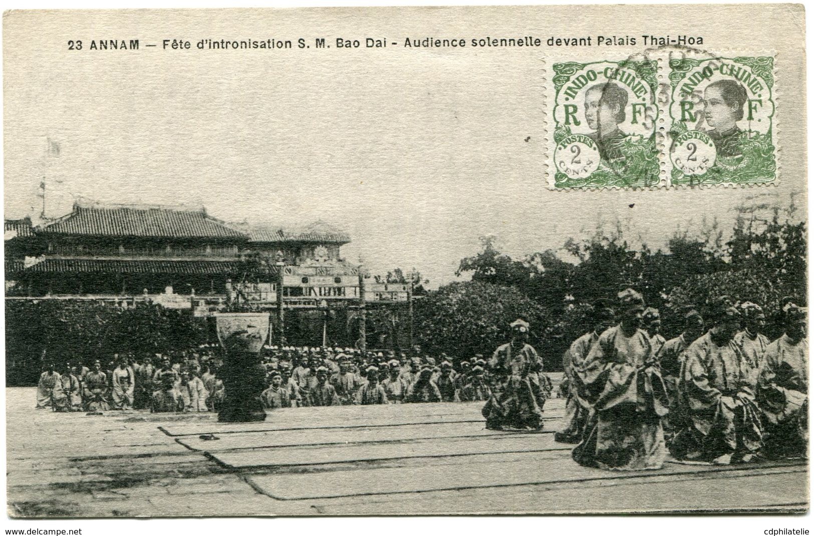 INDOCHINE CARTE POSTALE DEPART HUE 5-2-27 ANNAM POUR LA FRANCE - Lettres & Documents