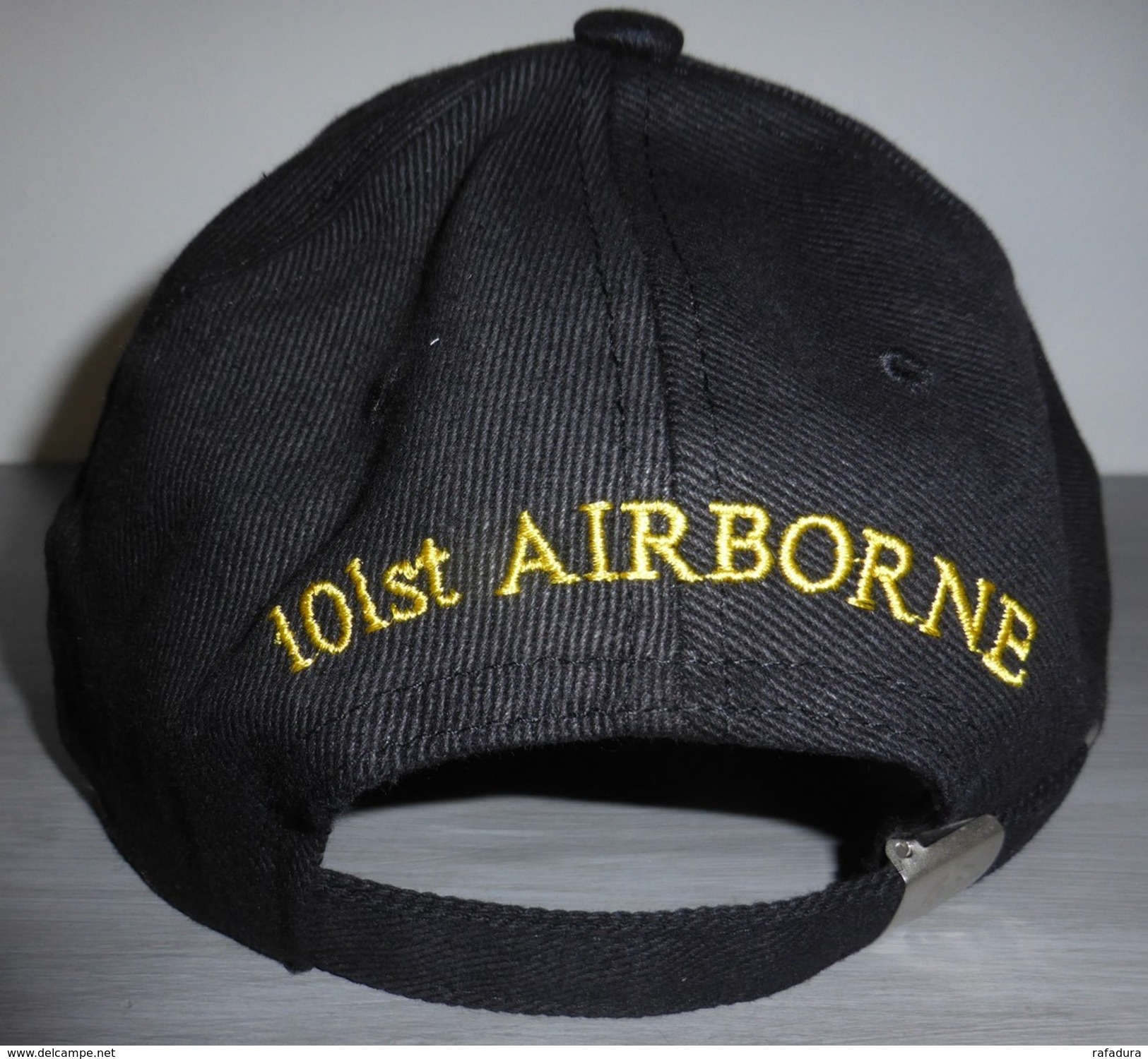 Casquette Noire AIRBORNE 101st SCREAMING EAGLES JEEP CAP US VO MILITARIA US PARA - Casques & Coiffures