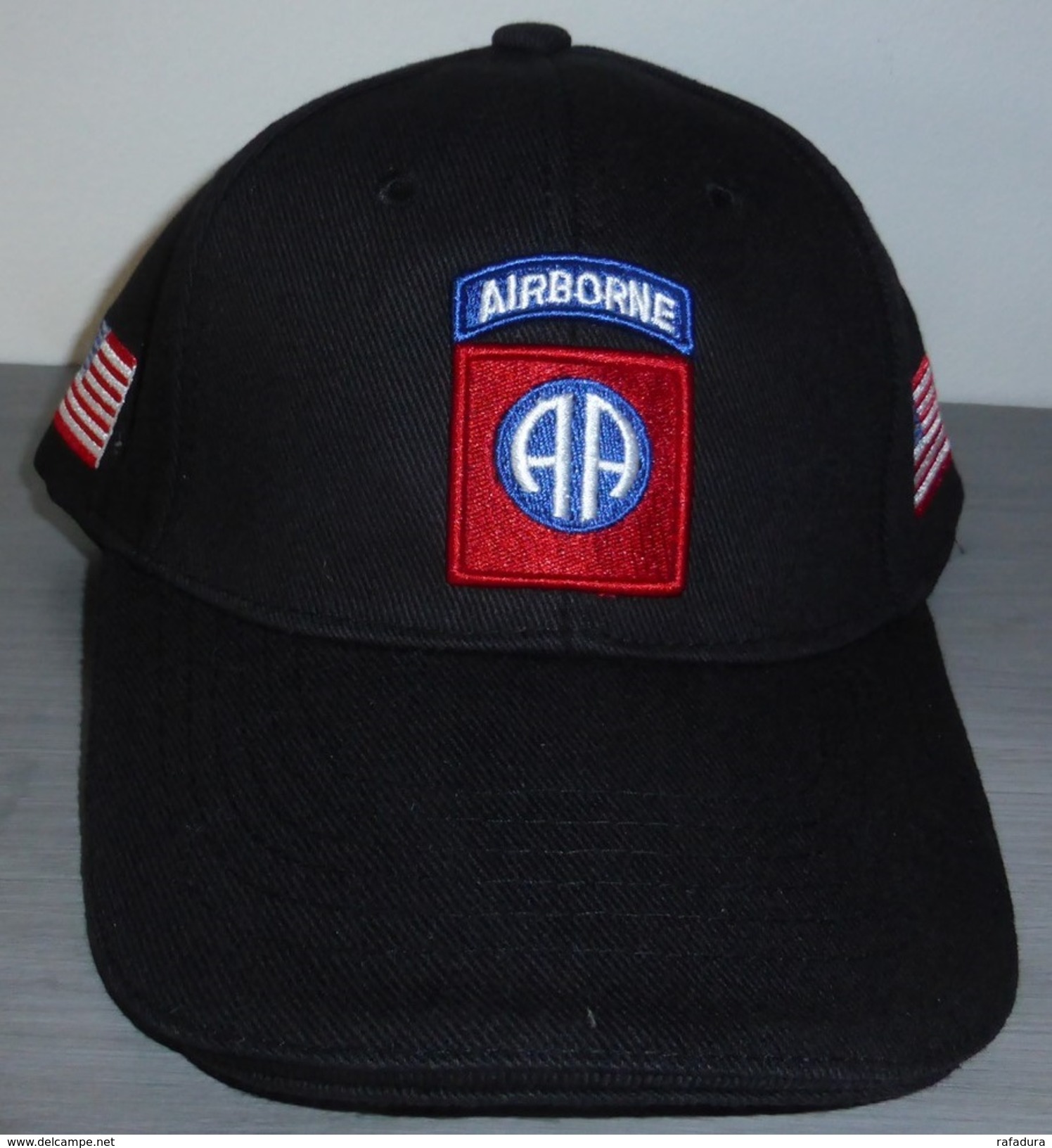 Casquette Noire AIRBORNE 82 Nd ALL AMERICAN Paratrooper JEEP CAP US VO - Helme & Hauben