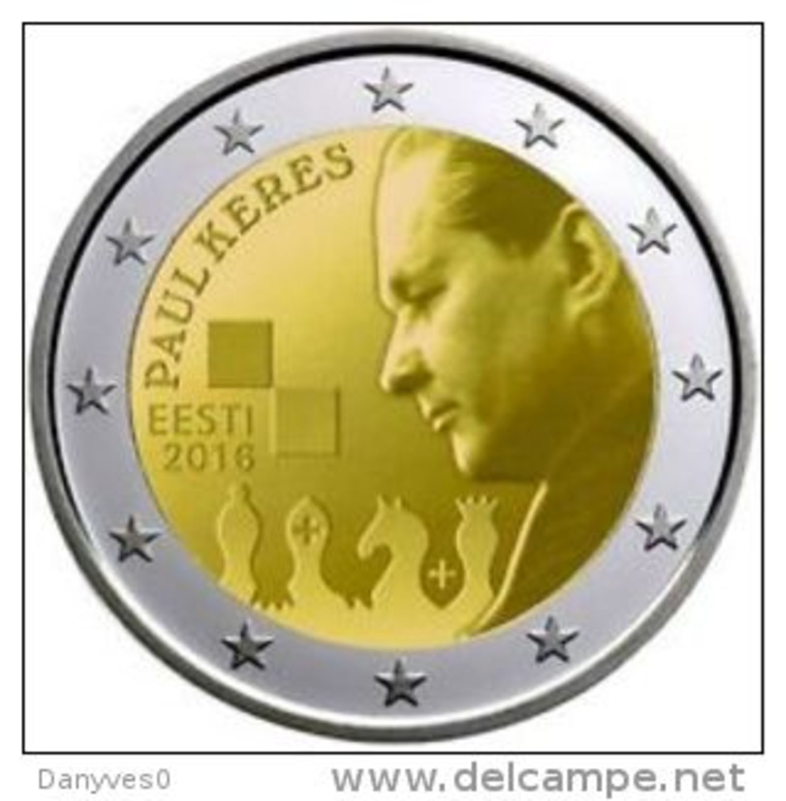 Pièce Commémorative 2 Euro UNC Estonie 2016 "  100 éme Anniversiare De La Naissance DePaul Kérès " - Estonia