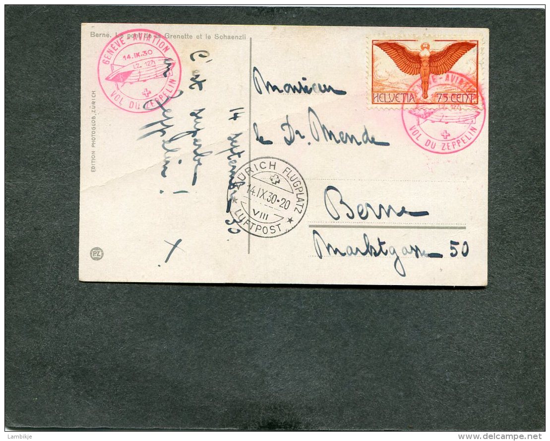 Schweiz Zeppelin Postkarte 1930 - Usati