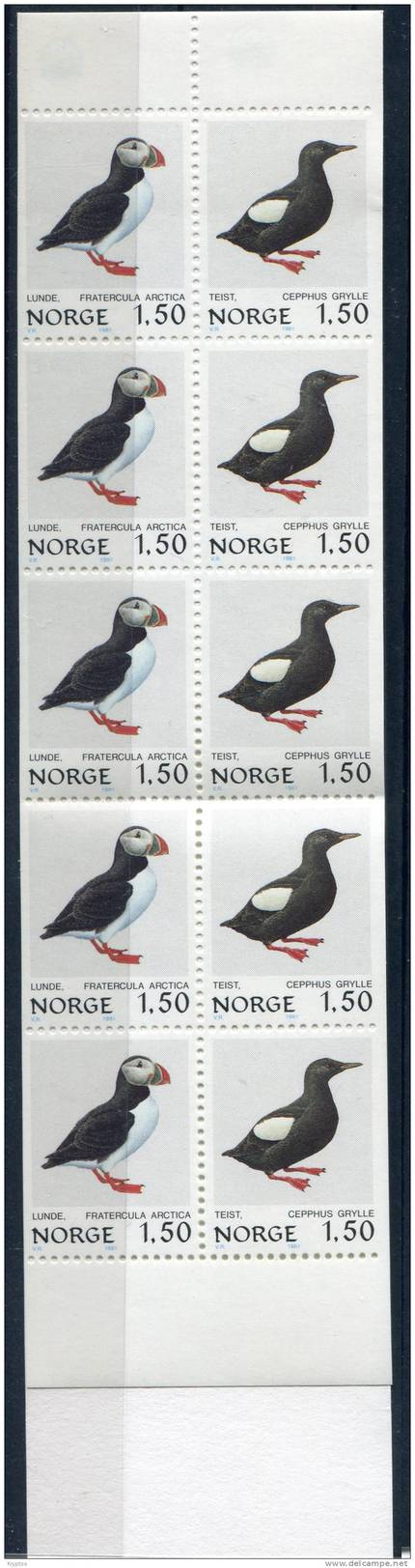 Norway 1981 - Birds - Complete Booklet Set - Carnets