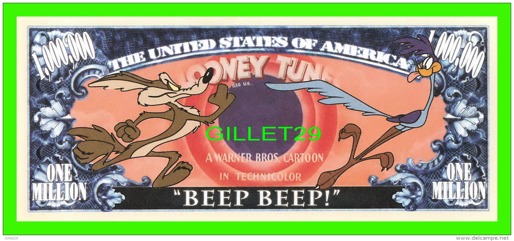 BILLETS - ONE MILLION DOLLARS, THE UNITED STATES OF AMERICA - WILE E. COYOTTE & ROAD RUNNER - LOONEY TUNES, BEEP BEEP - - Autres & Non Classés
