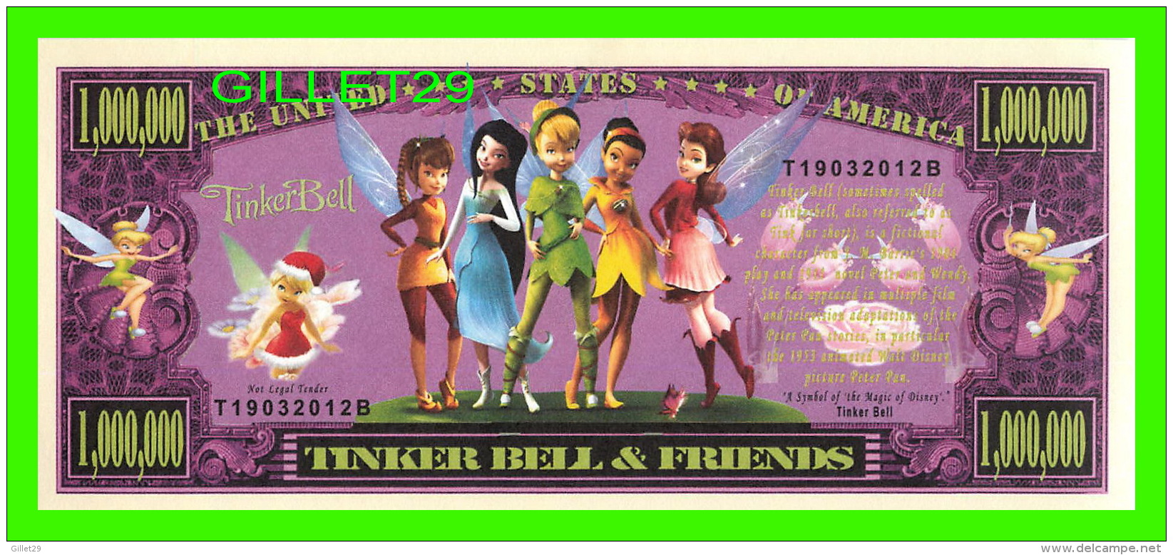 BILLETS - ONE MILLION DOLLARS, THE UNITED STATES OF AMERICA - TINKER BELL & FRIENDS -  ONE MILLION TINKER BELL DOLLARS - - Otros & Sin Clasificación