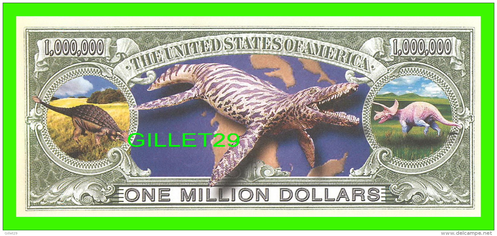 BILLETS - ONE MILLION DOLLARS, THE UNITED STATES OF AMERICA - TERRIBLE LIZARDS - JURASSICAGE 2003 - - Autres & Non Classés