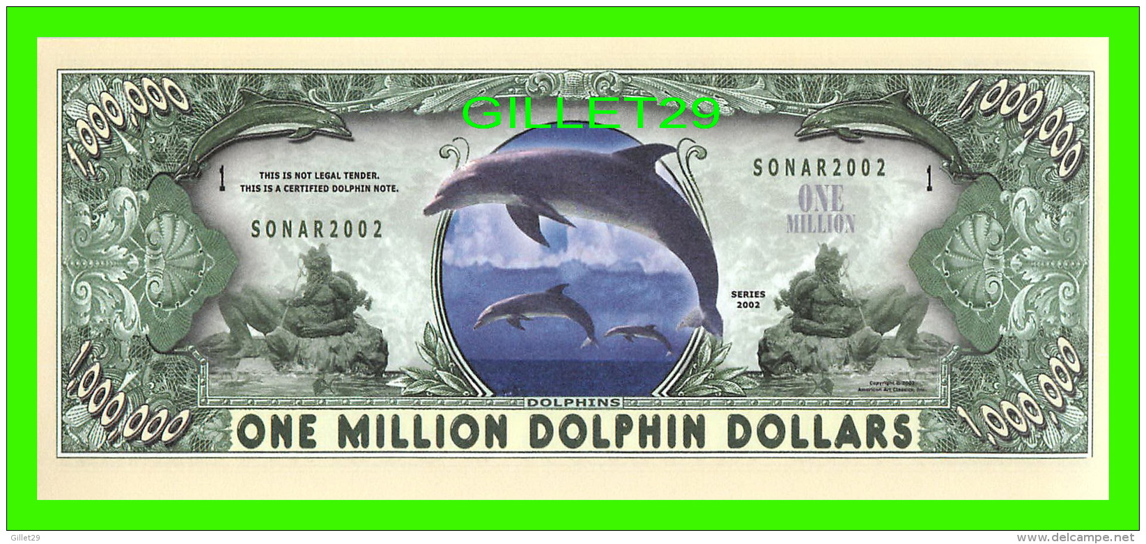 BILLETS - ONE MILLION  DOLLARS, THE UNITED STATES OF AMERICA - DOLPHIN DOLLARS - SERIES 2002 - - Autres & Non Classés