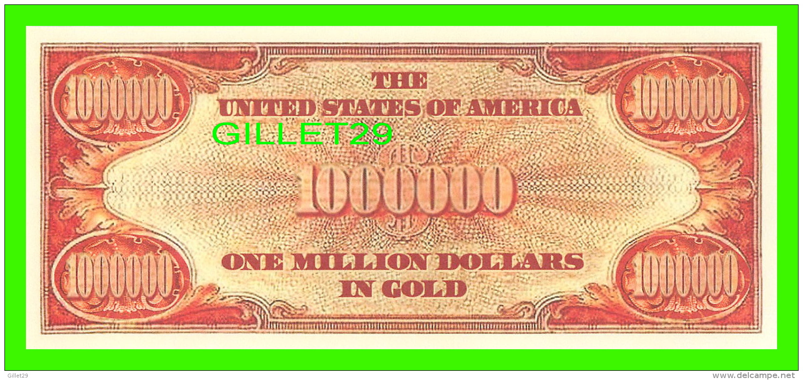 BILLETS - ONE MILLION DOLLARS, THE UNITED STATES OF AMERICA - DONALD REAGAN -  SERIES OF G 2009 - - Autres & Non Classés