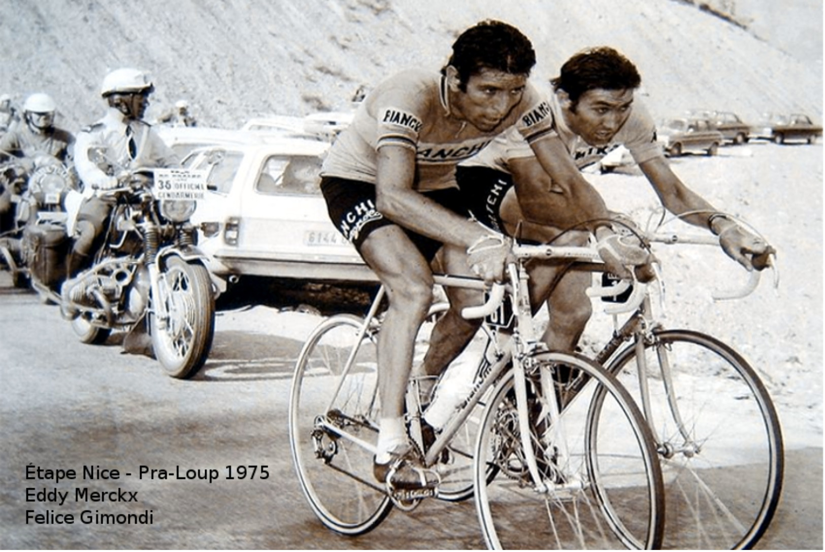 Tour De France 1975 Étape Nice - Pra-Loup Eddy Merckx Et Felice Gimondi - Carte Photo Moderne - Cyclisme