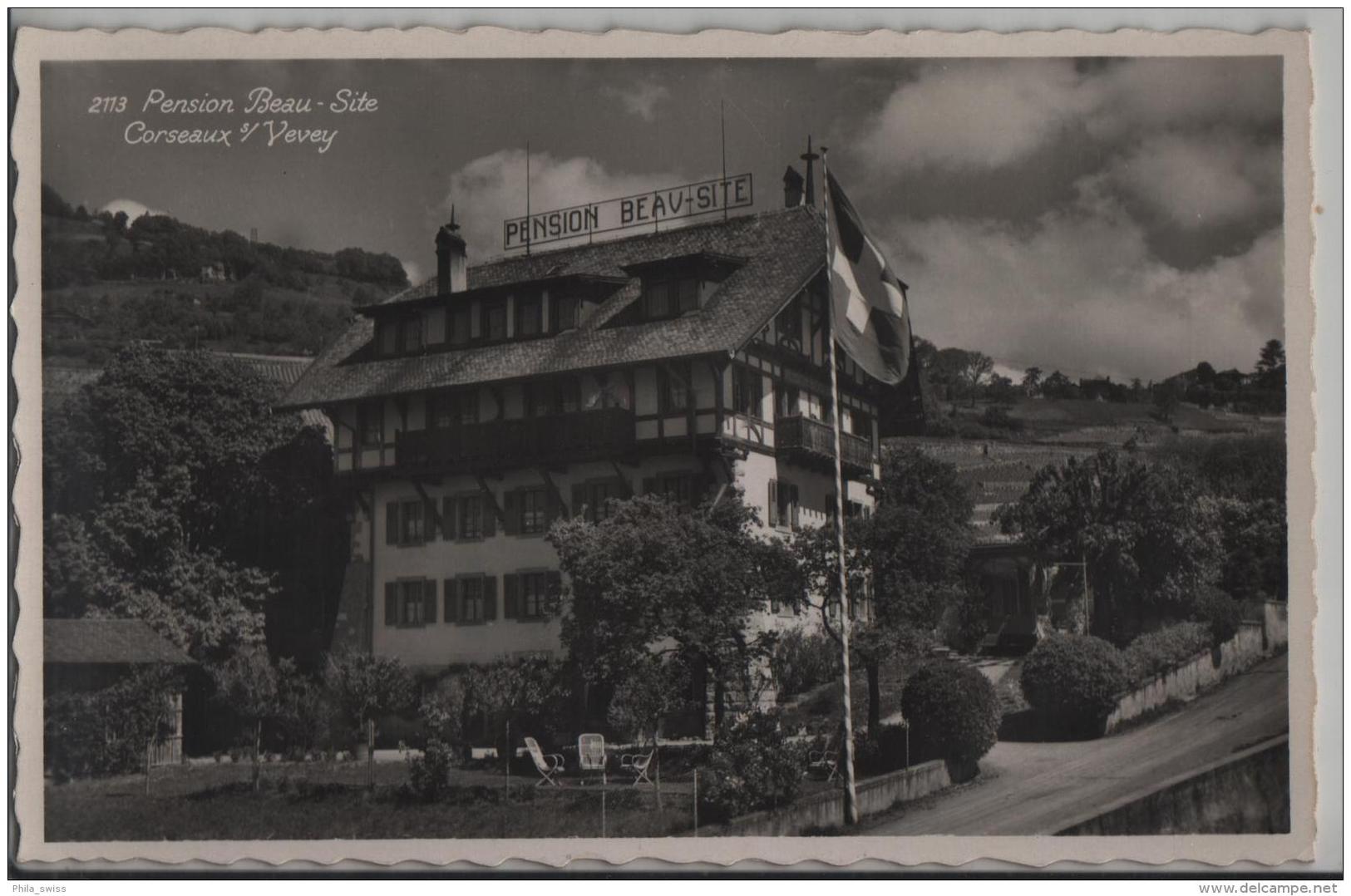 Pension Beau-Site Corseaux S/ Vevey - Photo: Perrochet & Phototypie No. 2113 - Corseaux