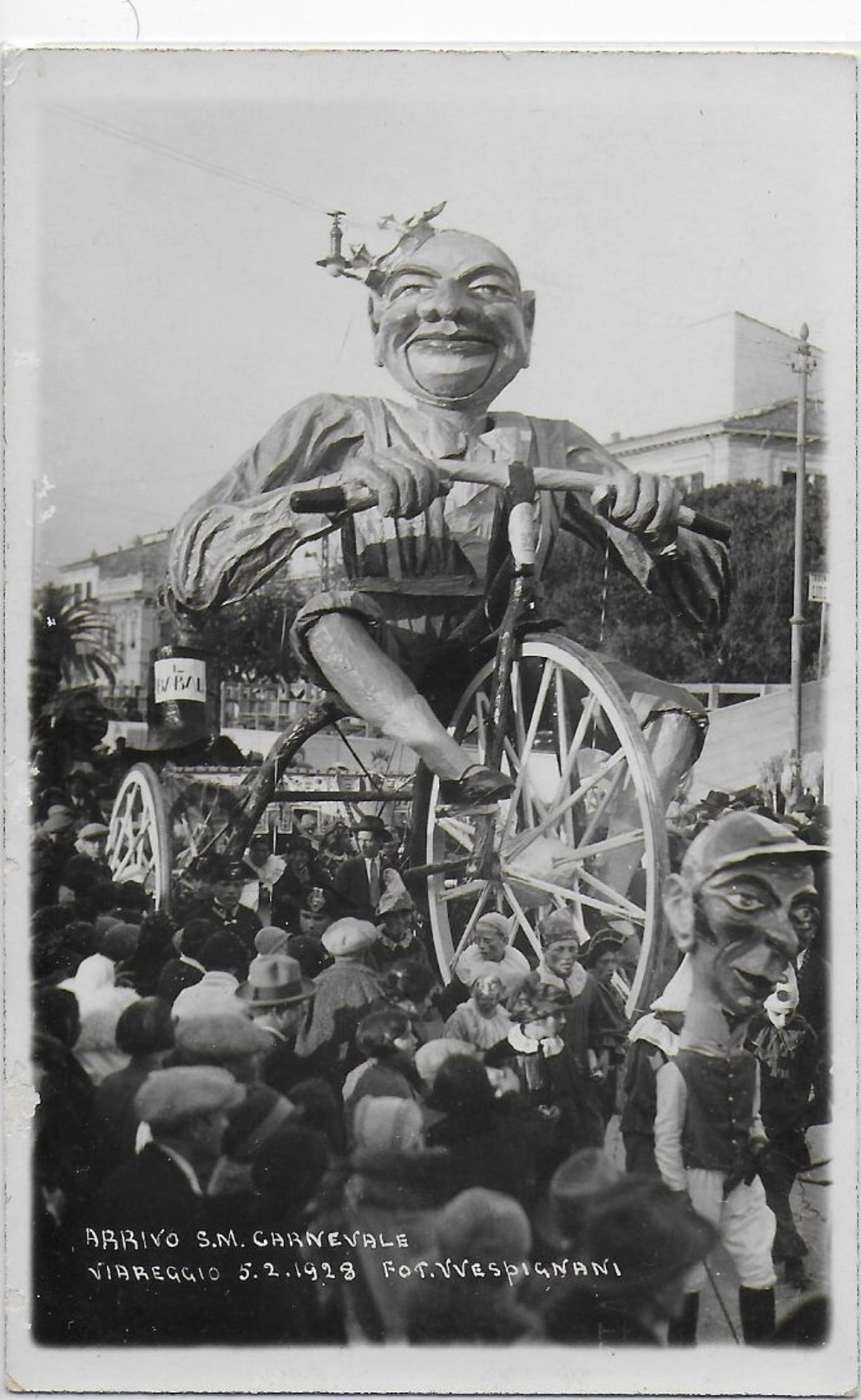 VIAREGGIO : ARRIVO DI S.M. CARNEVALE 5-2-1928   (^)(^)(^) - Viareggio