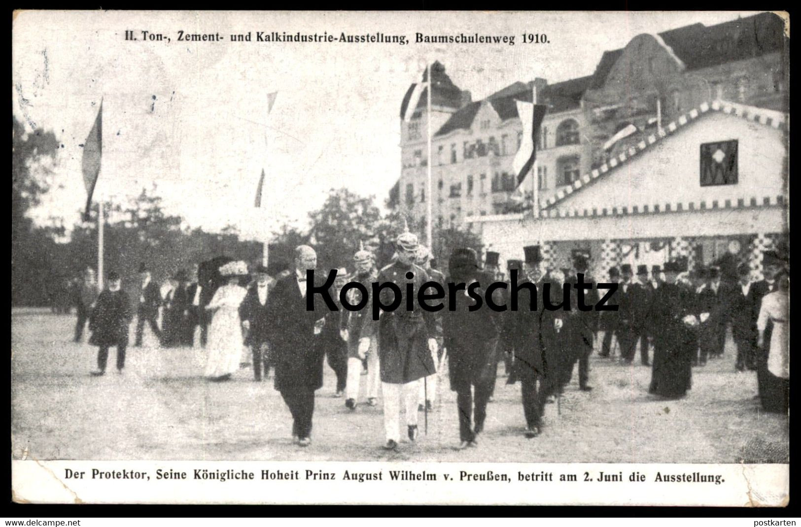 ALTE POSTKARTE BERLIN 1910 II. TON-, ZEMENT-, UND KALKINDUSTRIE-AUSSTELLUNG BAUMSCHULENWEG PRINZ VON PREUSSEN AK Cpa - Treptow