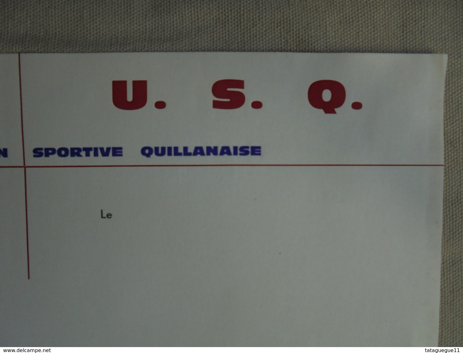 Ancien - Feuille Papier à Lettre à Entête U.S.Q. Union Sportive Quillanaise Aude - Rugby