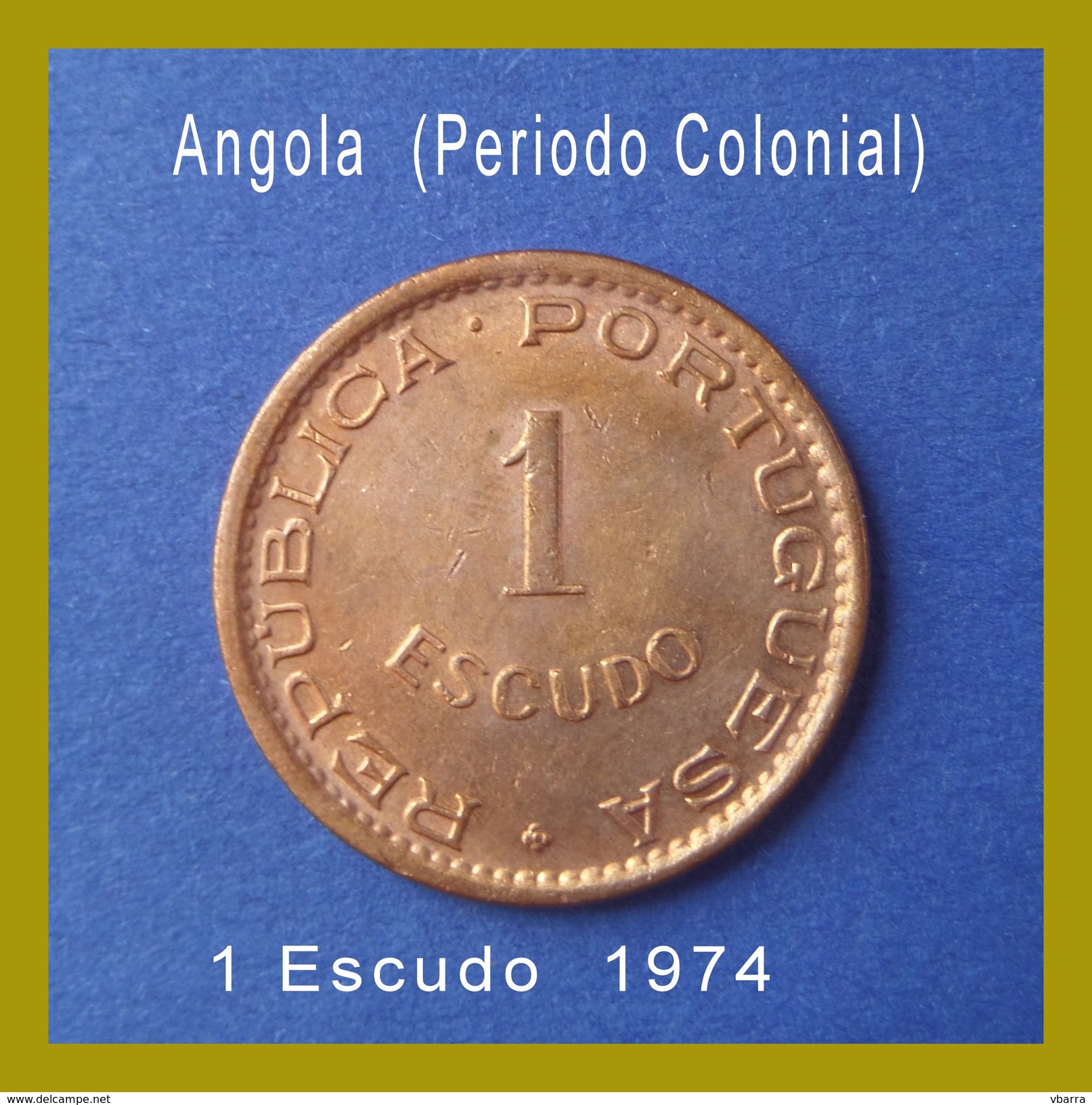 Angola Coins 1 Escudo 1974 Bronze - Angola