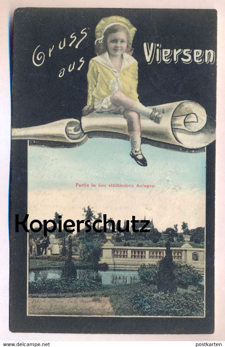 ALTE POSTKARTE GRUSS AUS VIERSEN PARTIE IN DEN STÄDTISCHEN ANLAGEN Mädchen Girl Fille Postcard Ansichtskarte Cpa AK - Viersen