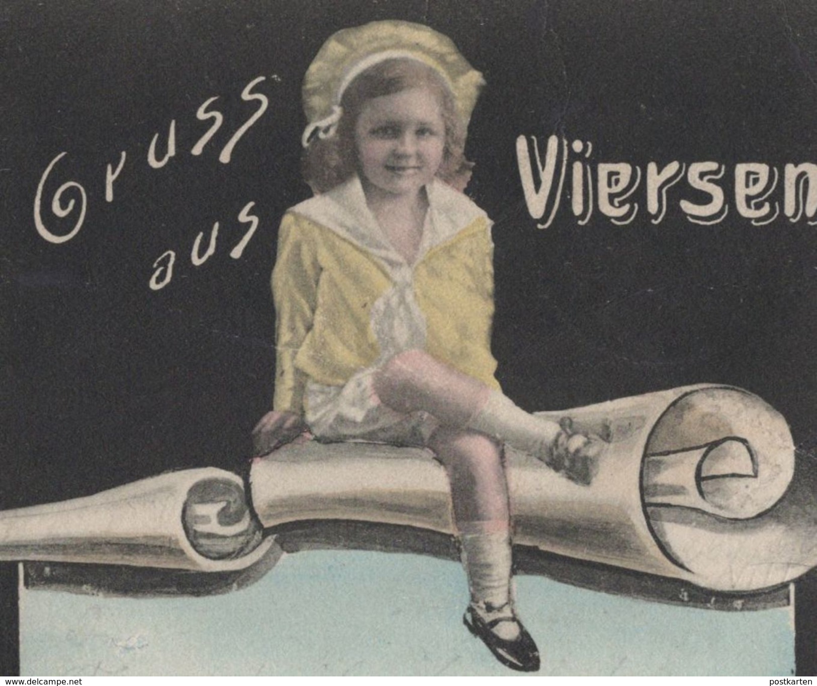 ALTE POSTKARTE GRUSS AUS VIERSEN PARTIE IN DEN STÄDTISCHEN ANLAGEN Mädchen Girl Fille Postcard Ansichtskarte Cpa AK - Viersen