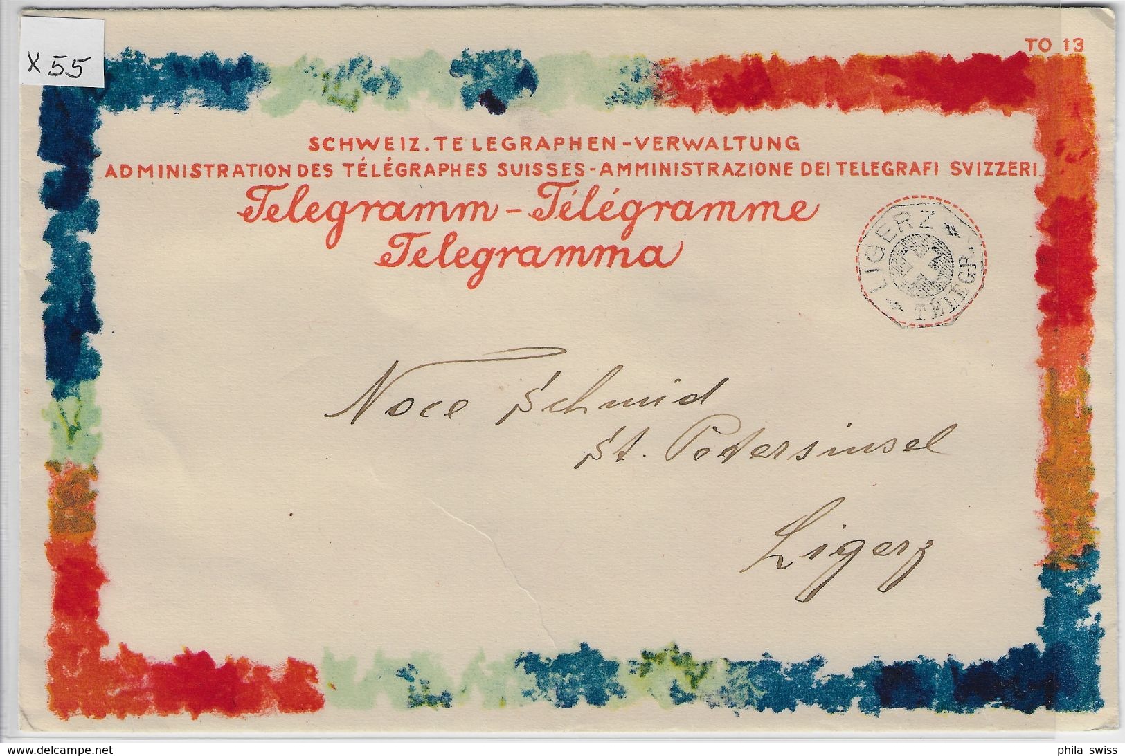 1928 Hochzeits Telegramm Telegramme Telegramma Ligerz - Friedenstaube Von A. Giacometti - Télégraphe