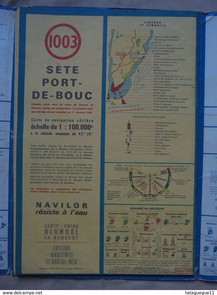 Ancien - Carte/Guide De Navigation Côtière 1003 Cartes Marines Blondel La Rougery - Nautical Charts