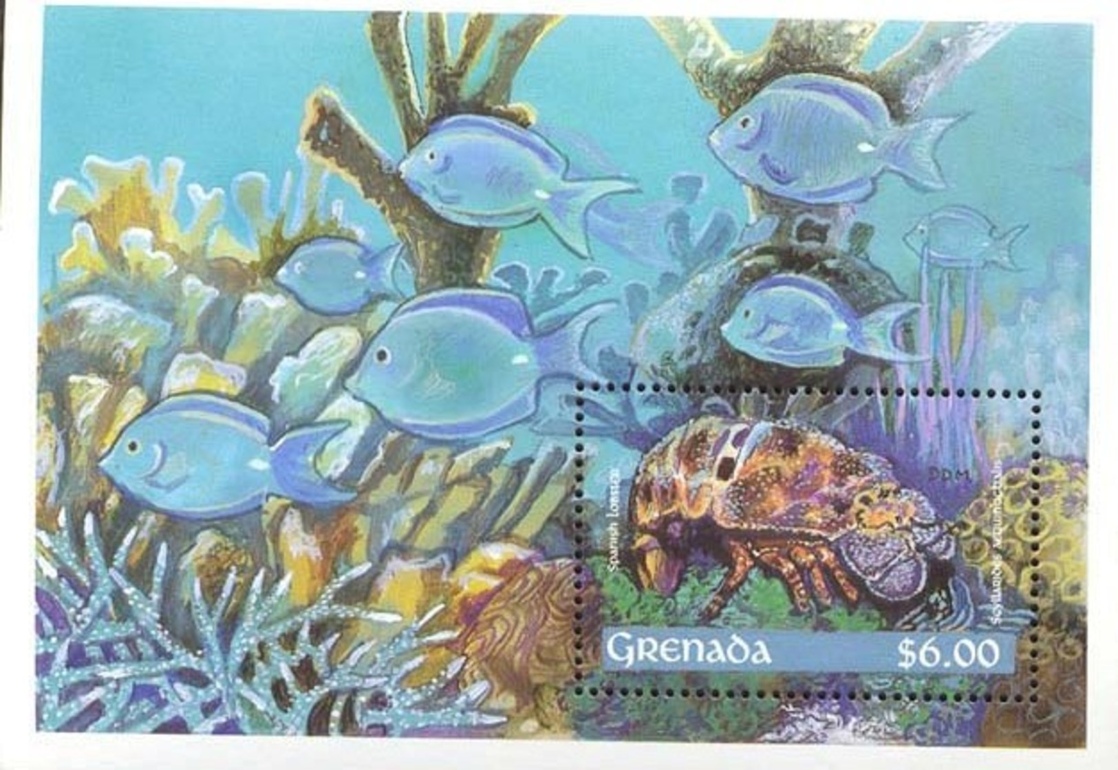 MINT NEVER HINGED SOUVENIR SHEET OF FISH-MARINE LIFE  #   290-2  ( GRENADA - Fishes