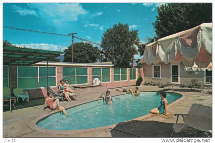 Salmon Idaho, Herndon Hotel &amp; Courts Lodging, Swimming Pool, C1960s Vintage Postcard - Autres & Non Classés
