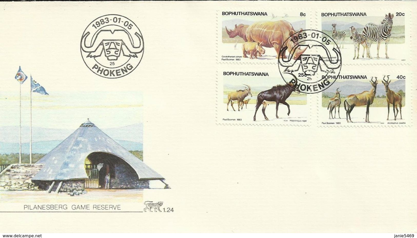 South Africa Bophuthatswana 1983 Wild Animals FDC - Bophuthatswana