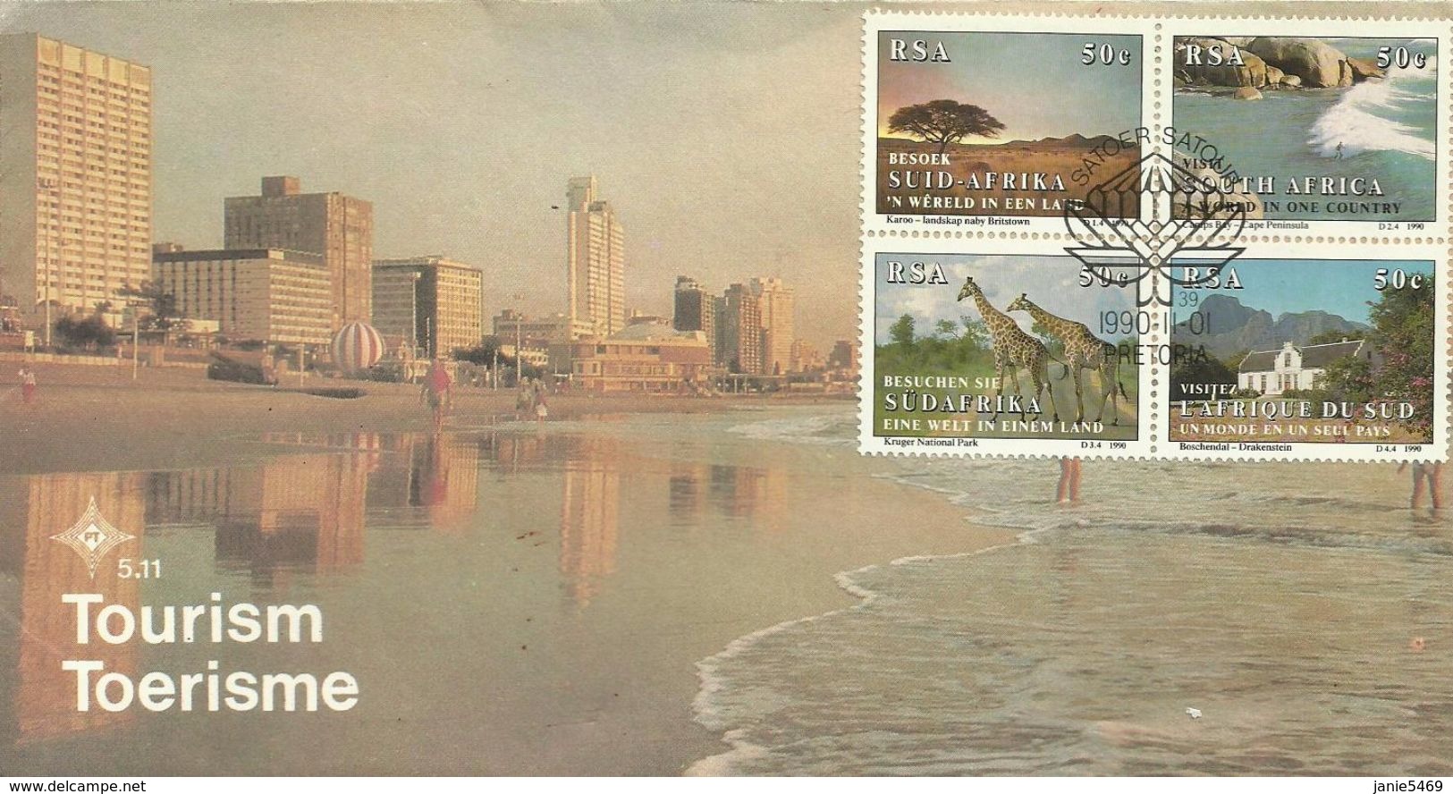 South Africa RSA 1990  Tourism FDC - FDC