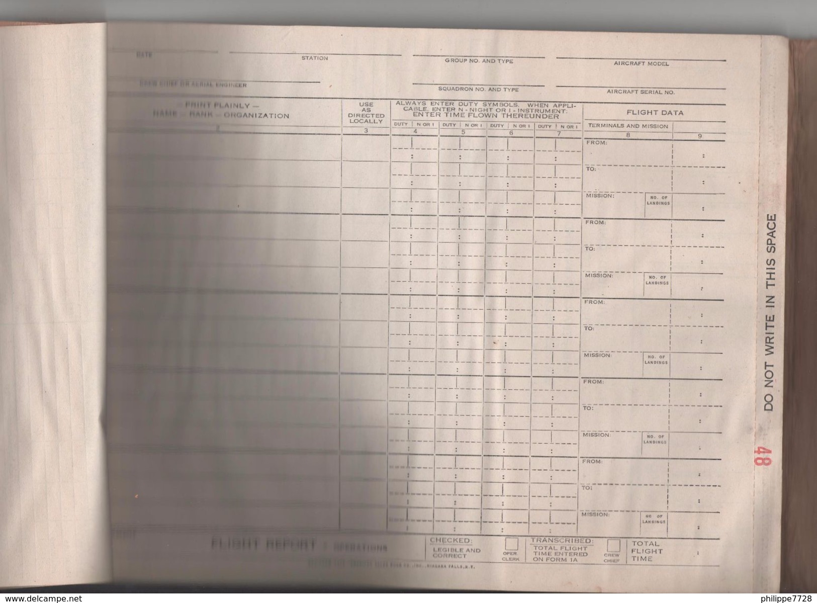 Livret USA  FLIGHT REPORTS   Air Force  1945  Document Authentique - 1939-45