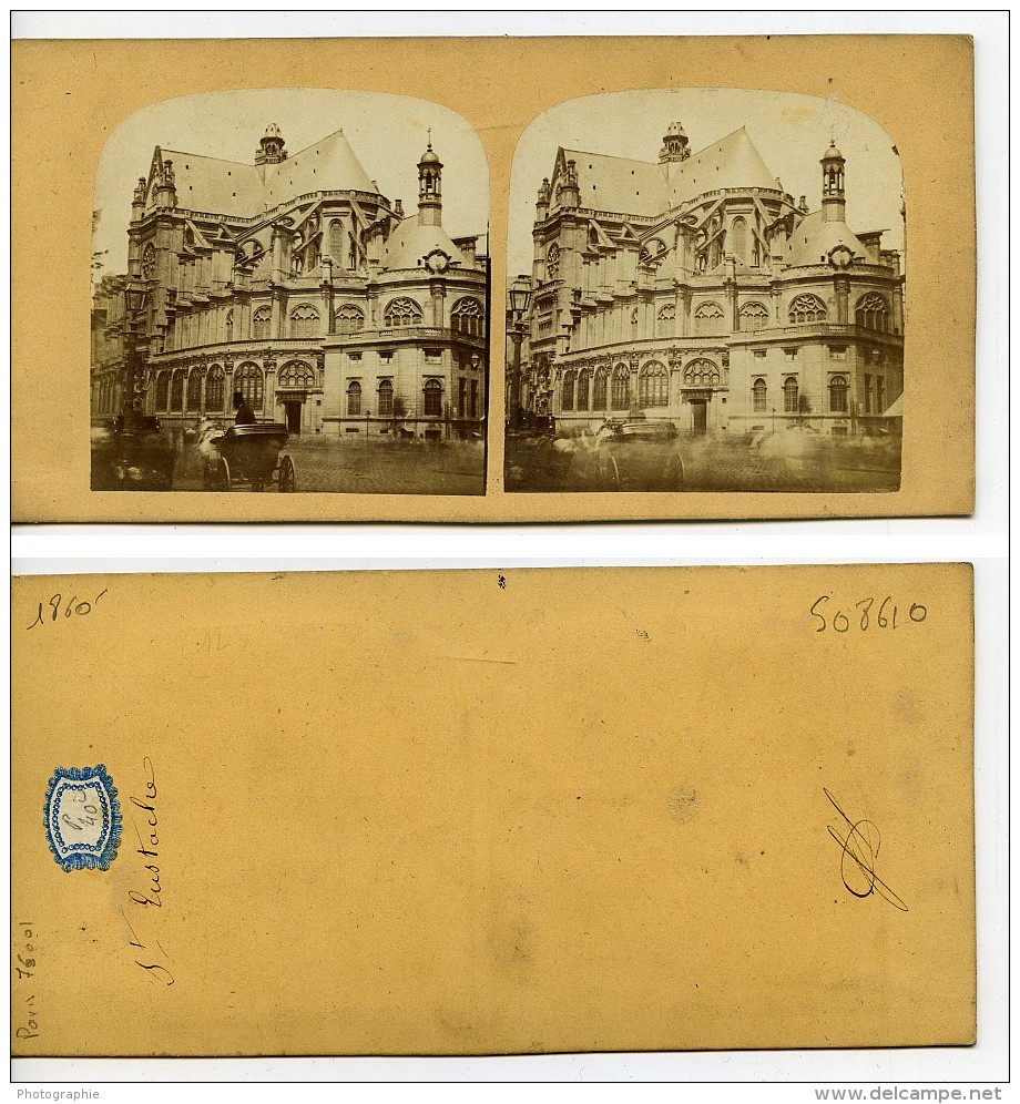 France Paris Eglise Sainte Eustache Ancienne Stereo Photo 1860 - Stereo-Photographie