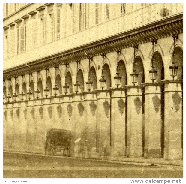 France Paris Rue De Rivoli Grand Hotel Ancienne Stereo Photo 1865 - Photos Stéréoscopiques