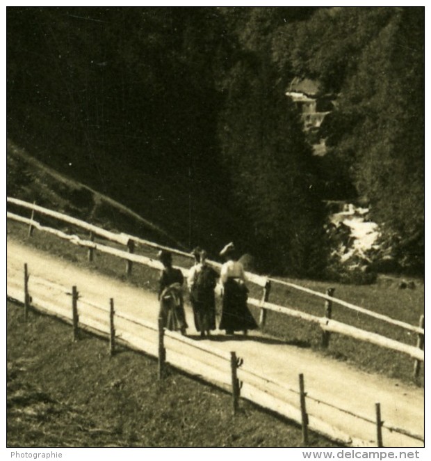 Suisse Rosenlaui Wetterhorn Ancienne Stereo Photo Wehrli 1900 - Stereoscopic