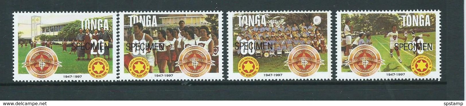 Tonga 1997 High School Anniversary Set Of 4 Specimen Overprint MNH - Tonga (1970-...)