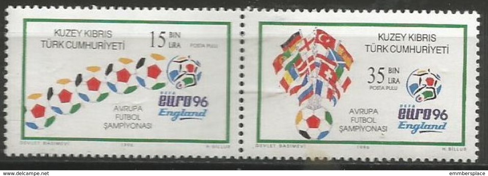 Cyprus (Turkish) - 1996 European Soccer Championship Pair MNH **  SG 430a   Sc 422a - Unused Stamps