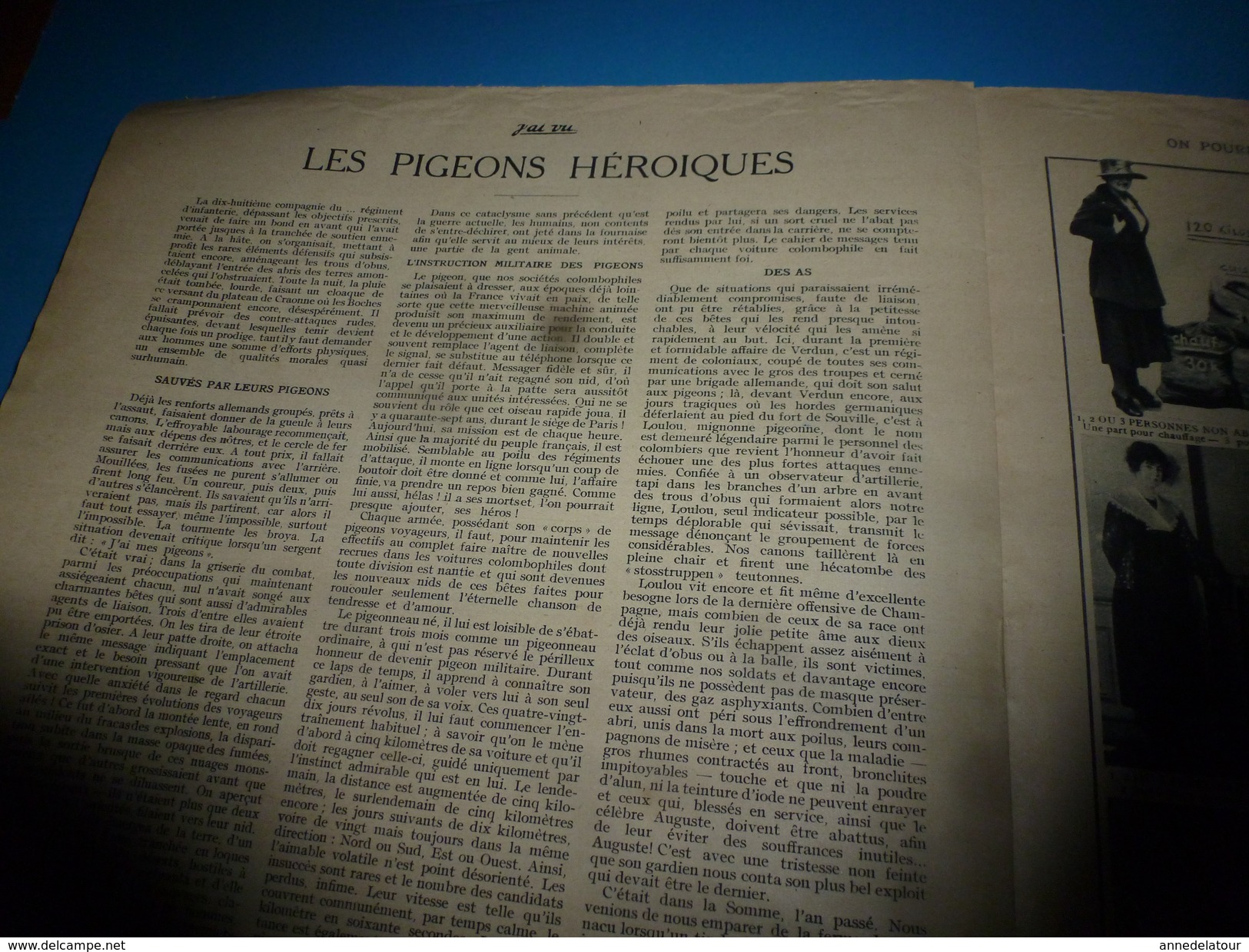 1917 J'AI VU: Kerensky; Souvenirs sur MARIE reine de Roumanie;Les pigeons-soldats héroïques ;Une corrida de Muerte; etc