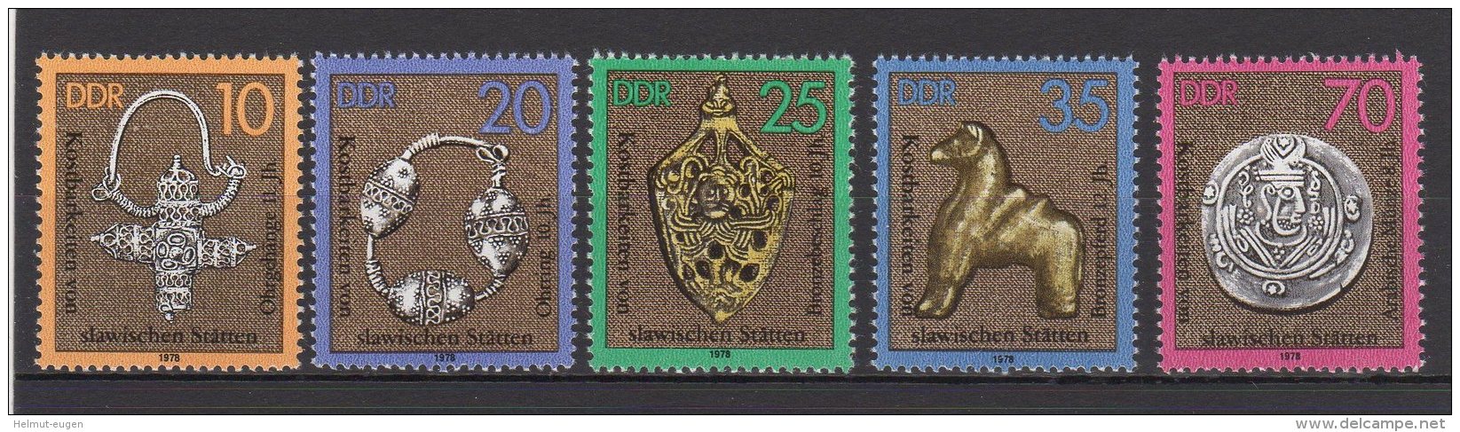 MiNr. 2303 - 2307 Deutschland Deutsche Demokratische Republik    1978, 21. Febr. Kostbarkeiten Von Slawischen Stätten. - Unused Stamps