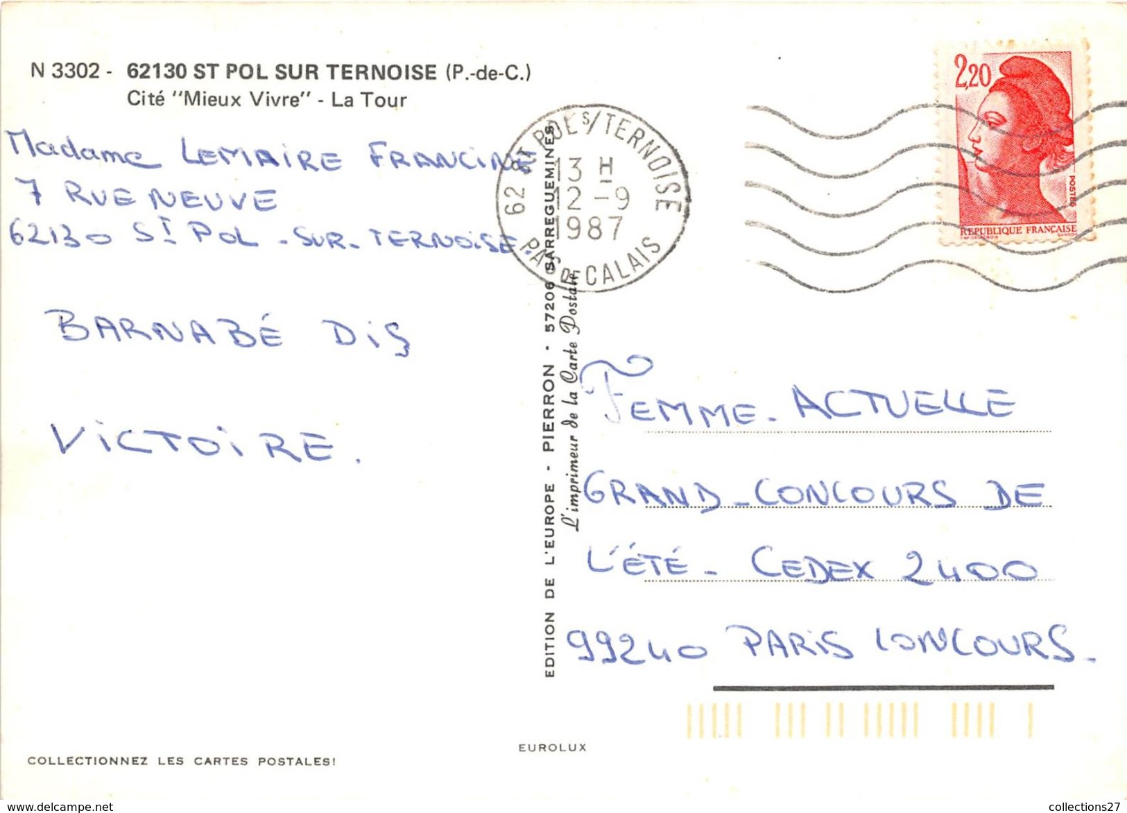 62-SAINT-POL-SUR-TERNOISE- CITE " MIEUX VIVRE " LA TOUR - Saint Pol Sur Ternoise
