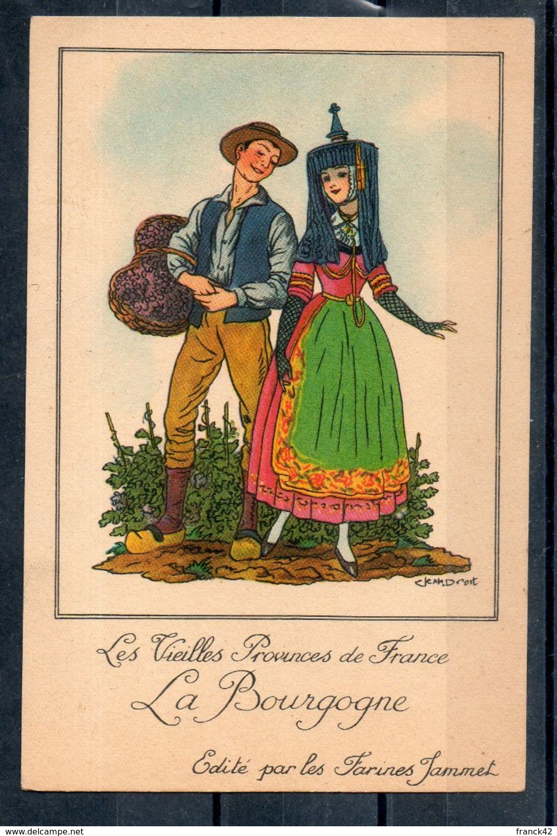 Bourgogne. Farines Jammet. Carte Illustrée - Advertising