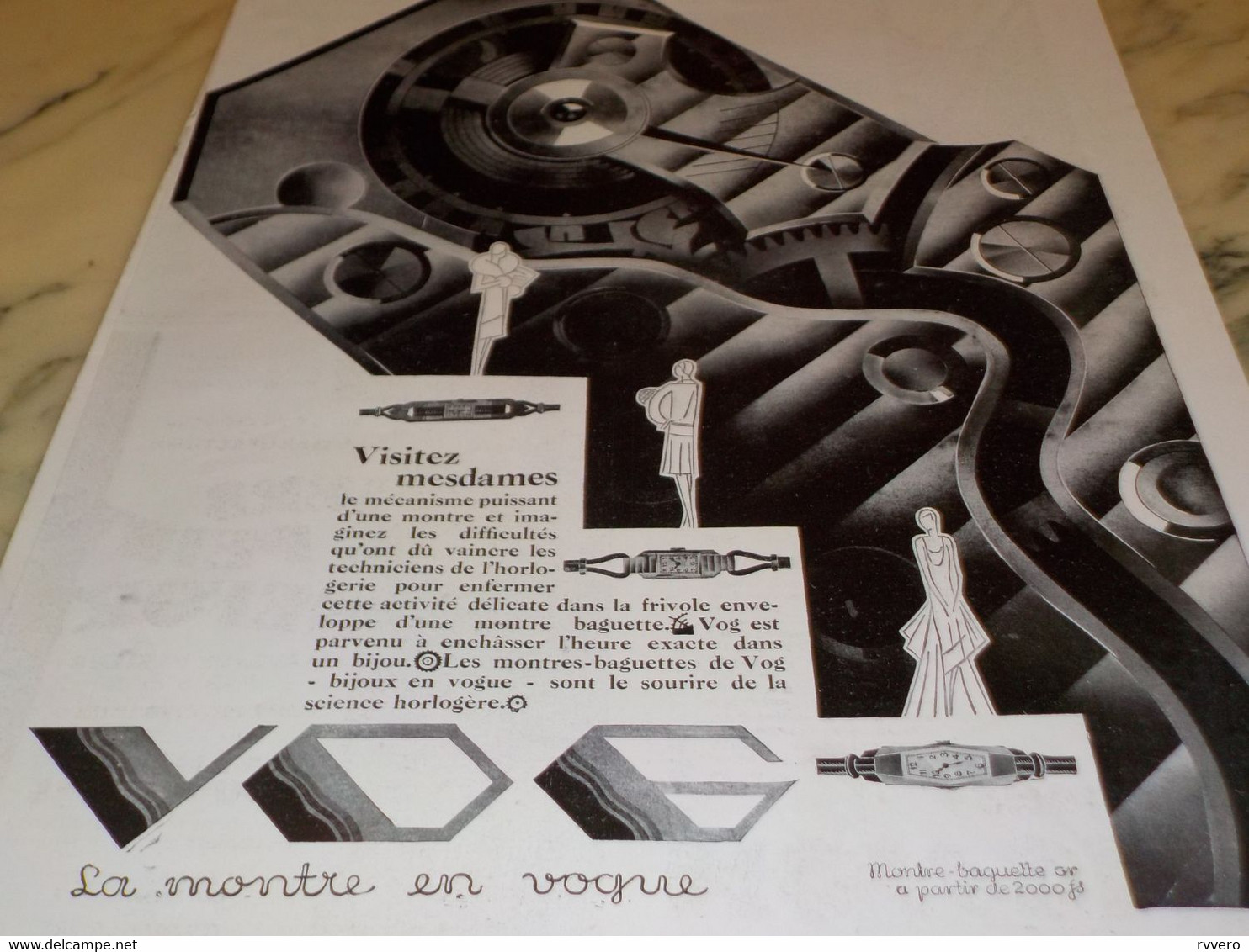 ANCIENNE PUBLICITE MONTRE VOG LA MONTRE EN VOGUE  1929 VISITEZ MESDAMES - Autres & Non Classés