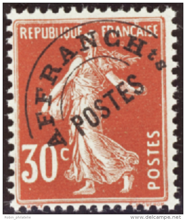 N&deg; 5 8 30c Semeuse Rouge  Qualit&eacute;: ** Cote: 320&nbsp; - Other & Unclassified