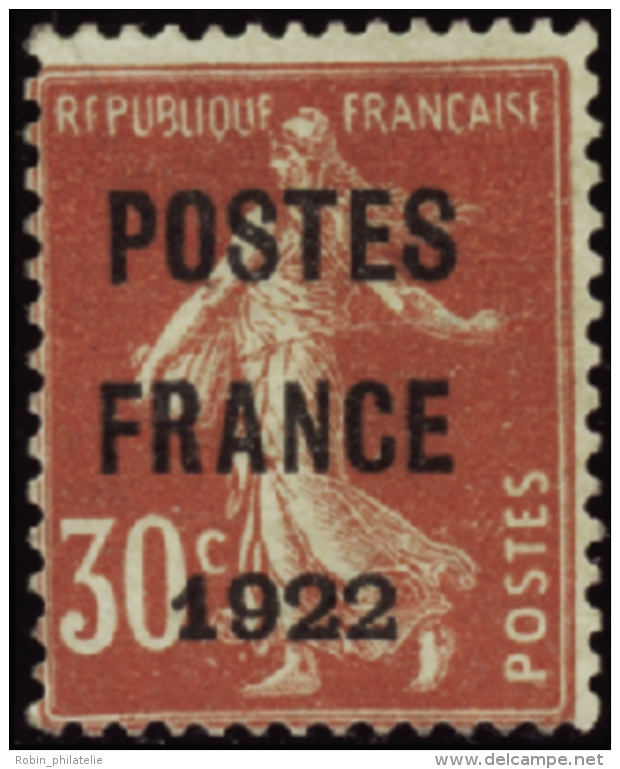N&deg; 3 8 30c Semeuse Rouge "Postes France 1922"  Qualit&eacute;: (*) Cote: 875&nbsp; - Other & Unclassified