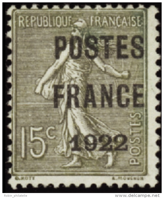 N&deg; 3 7 15c Semeuse Lign&eacute;e "Postes France 1922"  Qualit&eacute;: (*) Cote: 600&nbsp; - Autres & Non Classés