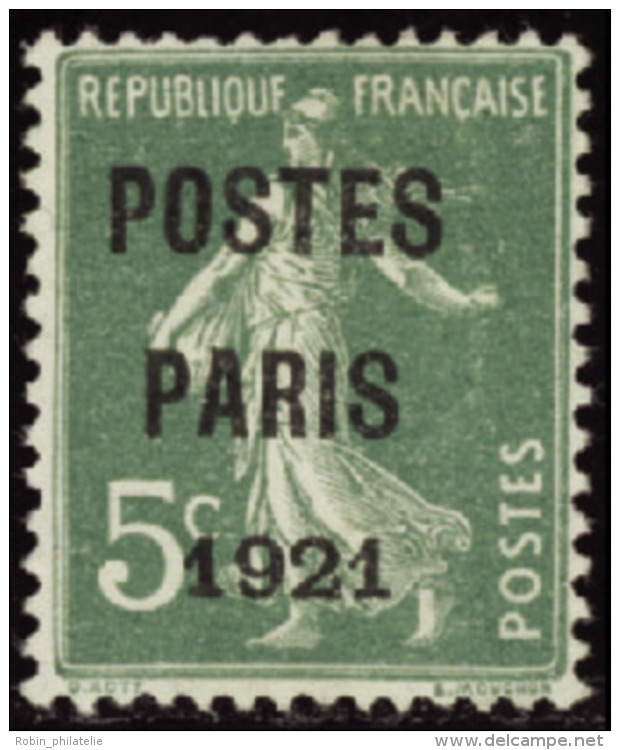 N&deg; 2 6 5c Semeuse Vert "Postes Paris 1921"  Qualit&eacute;: (*) Cote: 85&nbsp; - Other & Unclassified