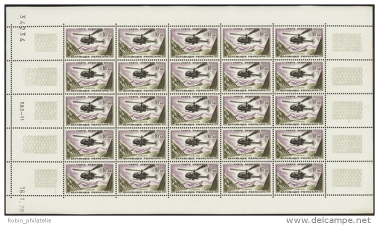 N&deg; 4 1 10,00 Alouette Feuille De 25 Timbres CD 16-1-70  Qualit&eacute;: ** Cote: 300&nbsp; - Autres & Non Classés