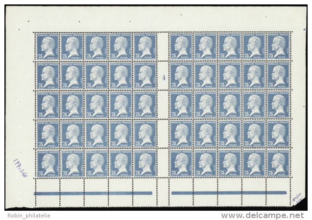 N&deg; 1 77 75c Pasteur Feuille De 50 Timbres Mill&eacute;sime 4  Qualit&eacute;: ** Cote: 400&nbsp; - Other & Unclassified