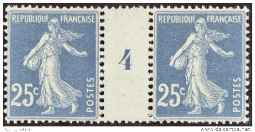 N&deg; 1 40 25c Semeuse Bleu Type IIIA Mill&eacute;sime 4  Qualit&eacute;: ** Cote: 97&nbsp; - Other & Unclassified